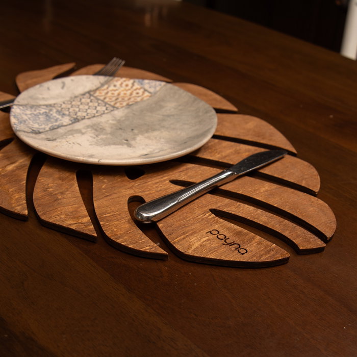 Hermia Monstera - Walnut Juego de Salvamanteles de Madera (6 piezas) Hermia Monstera - Walnut Juego de Salvamanteles de Madera (6 piezas)